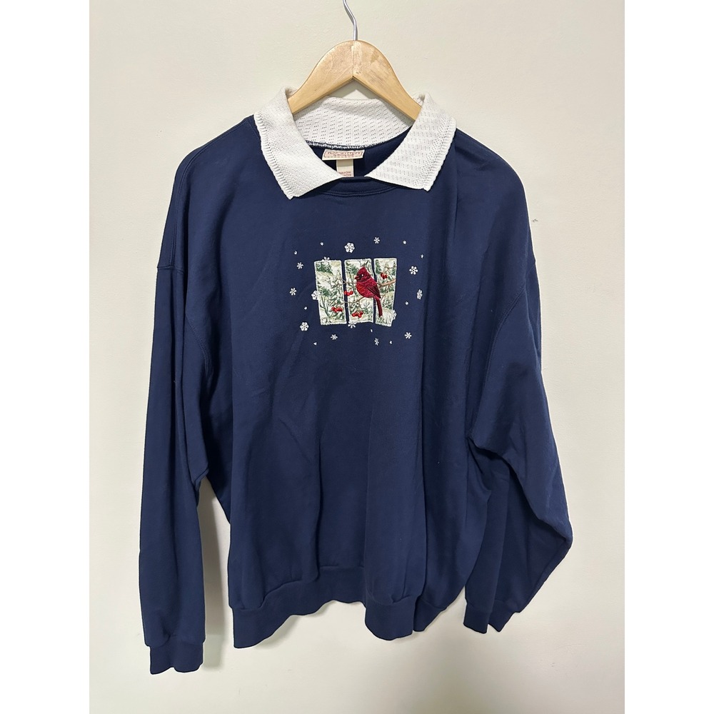 Vintage Cardinal Sweater Pullover Sweatshirt Sz 3X Grandma Granny Novelty